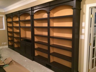 custom library bookshelves for books 2 deep